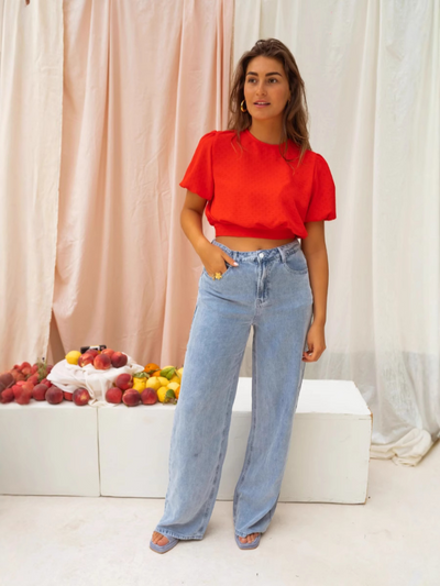 LORENA™ | DE GECROPPED BLOUSE