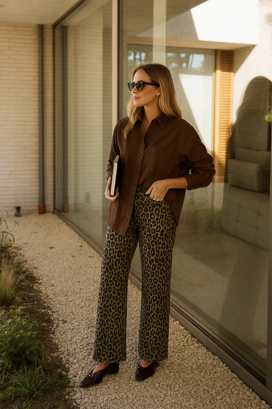 NADINE™ | DE LEOPARDEN FLARED BROEK