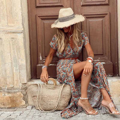 Marlene™ | Hippie-maxi-jurk met paisleyprint