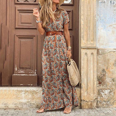 Marlene™ | Hippie-maxi-jurk met paisleyprint