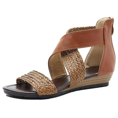 Zoey - Geweven Leren Sandalen