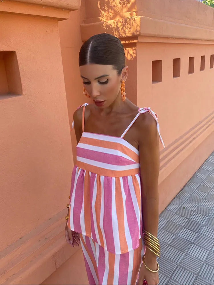 Hanne - Bedrukte Broekenset Zomeroutfit