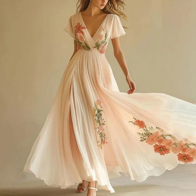 Amelia | Elegante Hoge Taille V-Hals Feestjurken