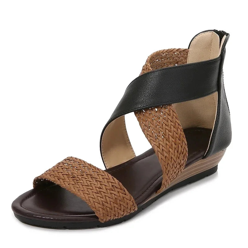 Zoey - Geweven Leren Sandalen