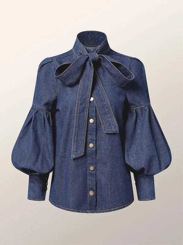 Christy™ | Puff Denim Blouse