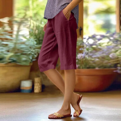 Brenda | Hoge Taille Effen Kleur Casual Broek