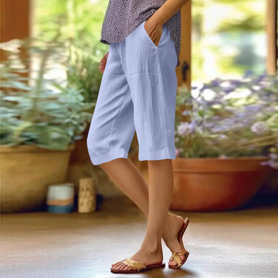 Brenda | Hoge Taille Effen Kleur Casual Broek