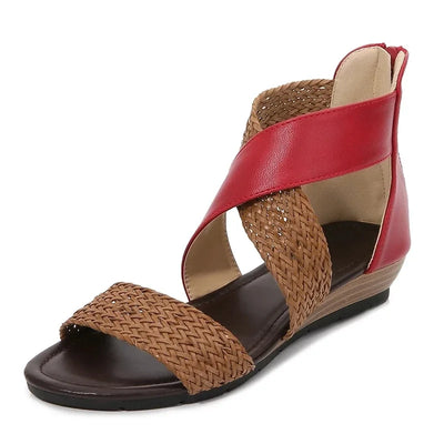 Zoey - Geweven Leren Sandalen