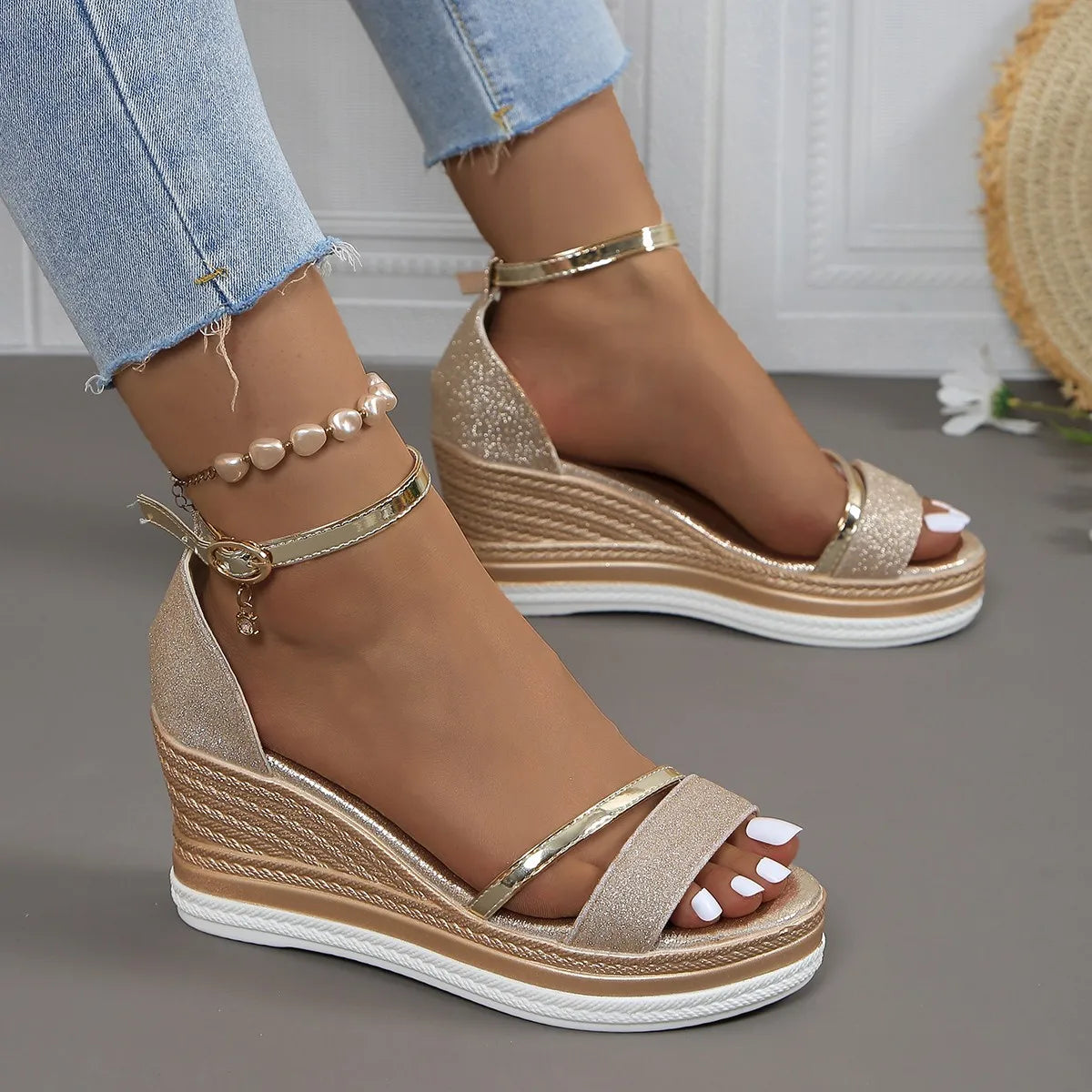 Rien - Comfortabele sleehak sandalen