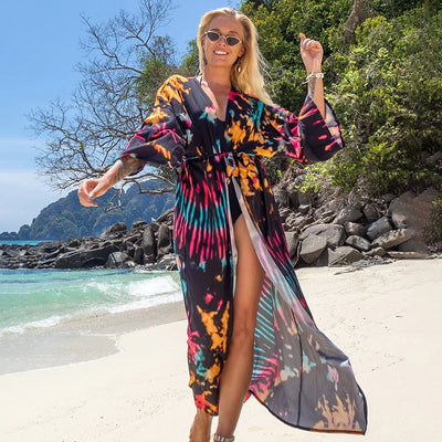 Jolien – Katoenen Print Vest met Strandrok