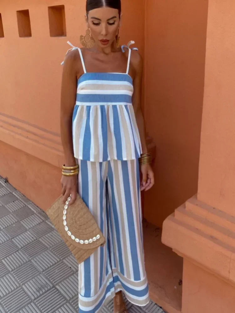 Hanne - Bedrukte Broekenset Zomeroutfit