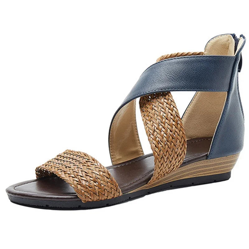 Zoey - Geweven Leren Sandalen