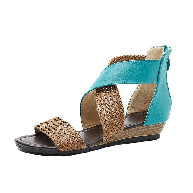 Zoey - Geweven Leren Sandalen