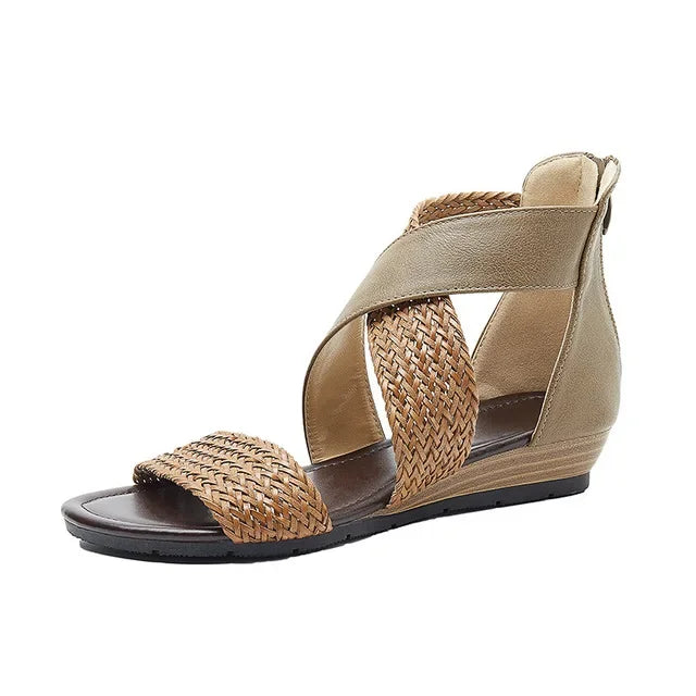Zoey - Geweven Leren Sandalen
