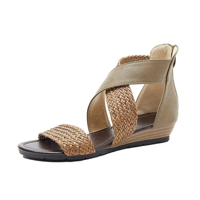 Zoey - Geweven Leren Sandalen