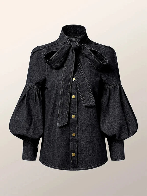 Christy™ | Puff Denim Blouse