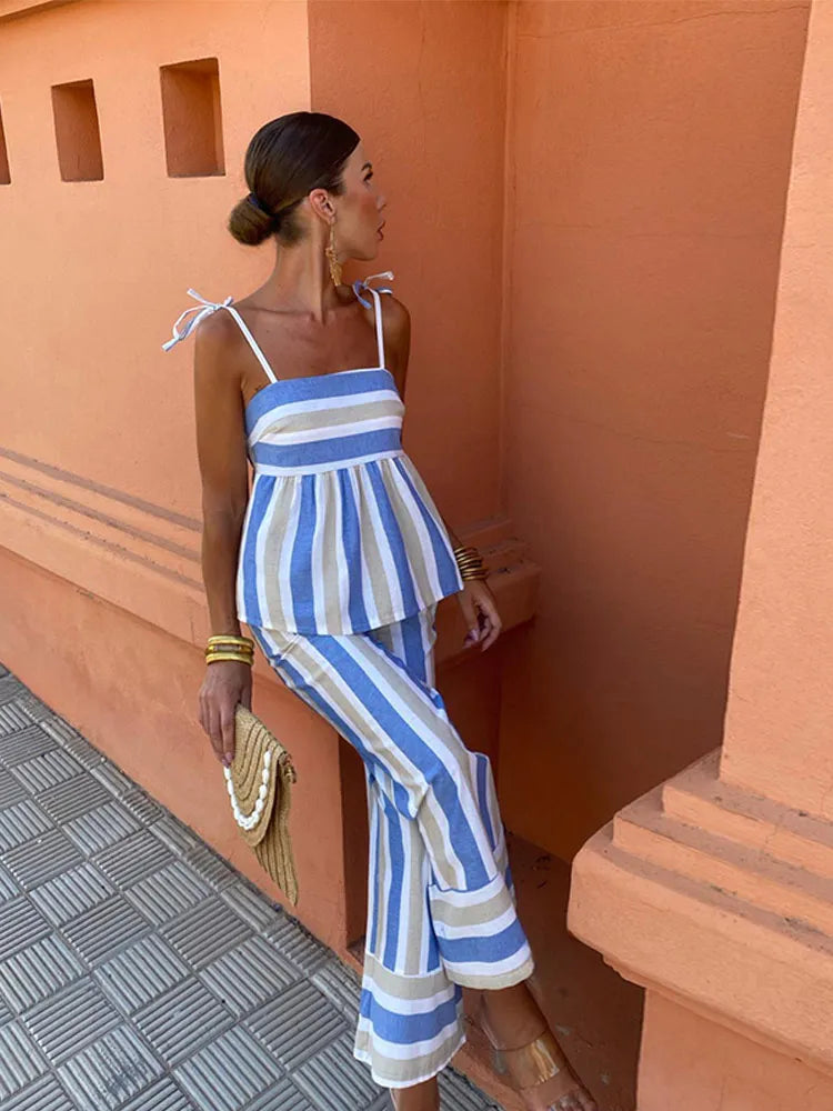 Hanne - Bedrukte Broekenset Zomeroutfit