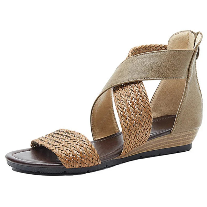 Zoey - Geweven Leren Sandalen