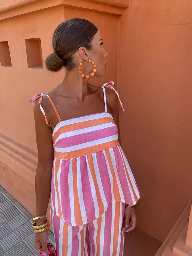 Hanne - Bedrukte Broekenset Zomeroutfit
