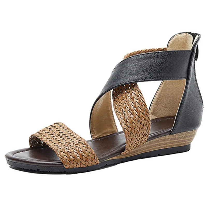 Zoey - Geweven Leren Sandalen