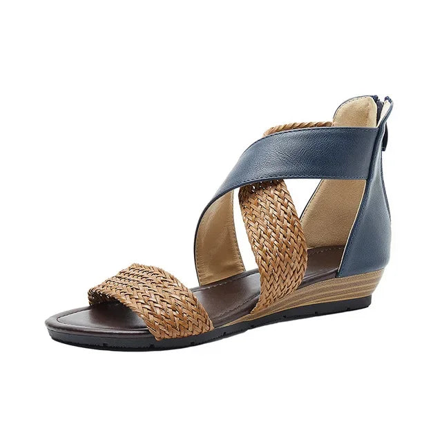 Zoey - Geweven Leren Sandalen