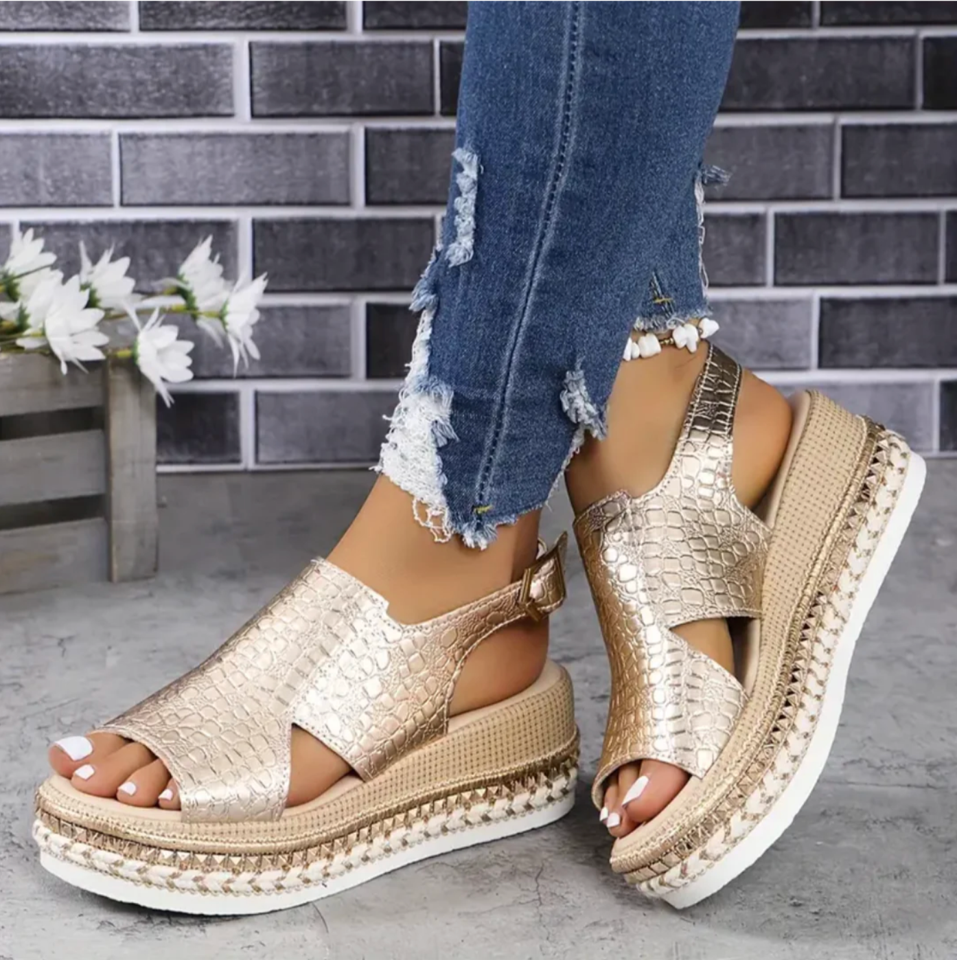 Billa - orthopedische wedge sandalen