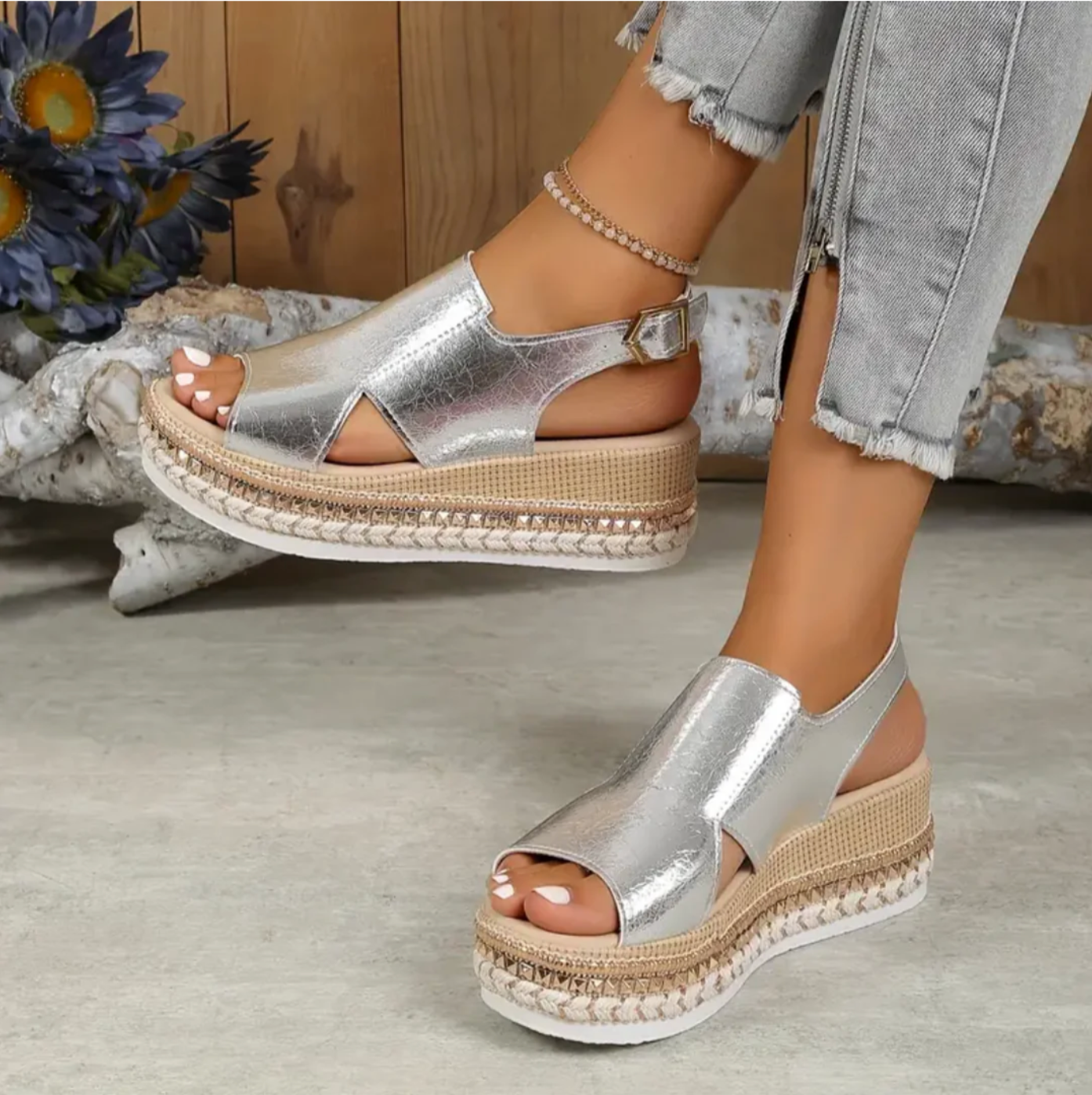 Billa - orthopedische wedge sandalen