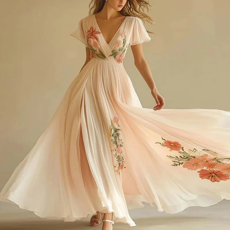 Amelia | Elegante Hoge Taille V-Hals Feestjurken