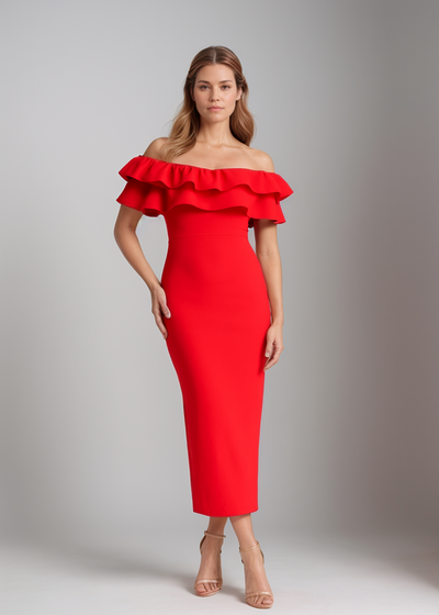 Lorena™ | Schouderloze Rimpel Bodycon Jurk