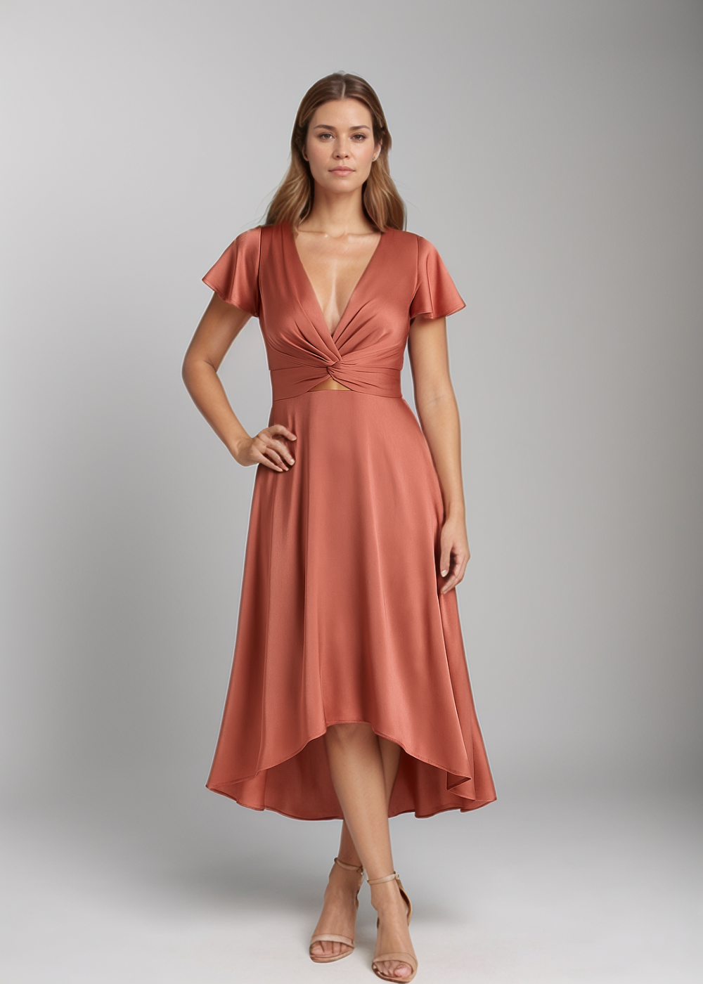 Elina™ | Midi-jurk met knoopdetail