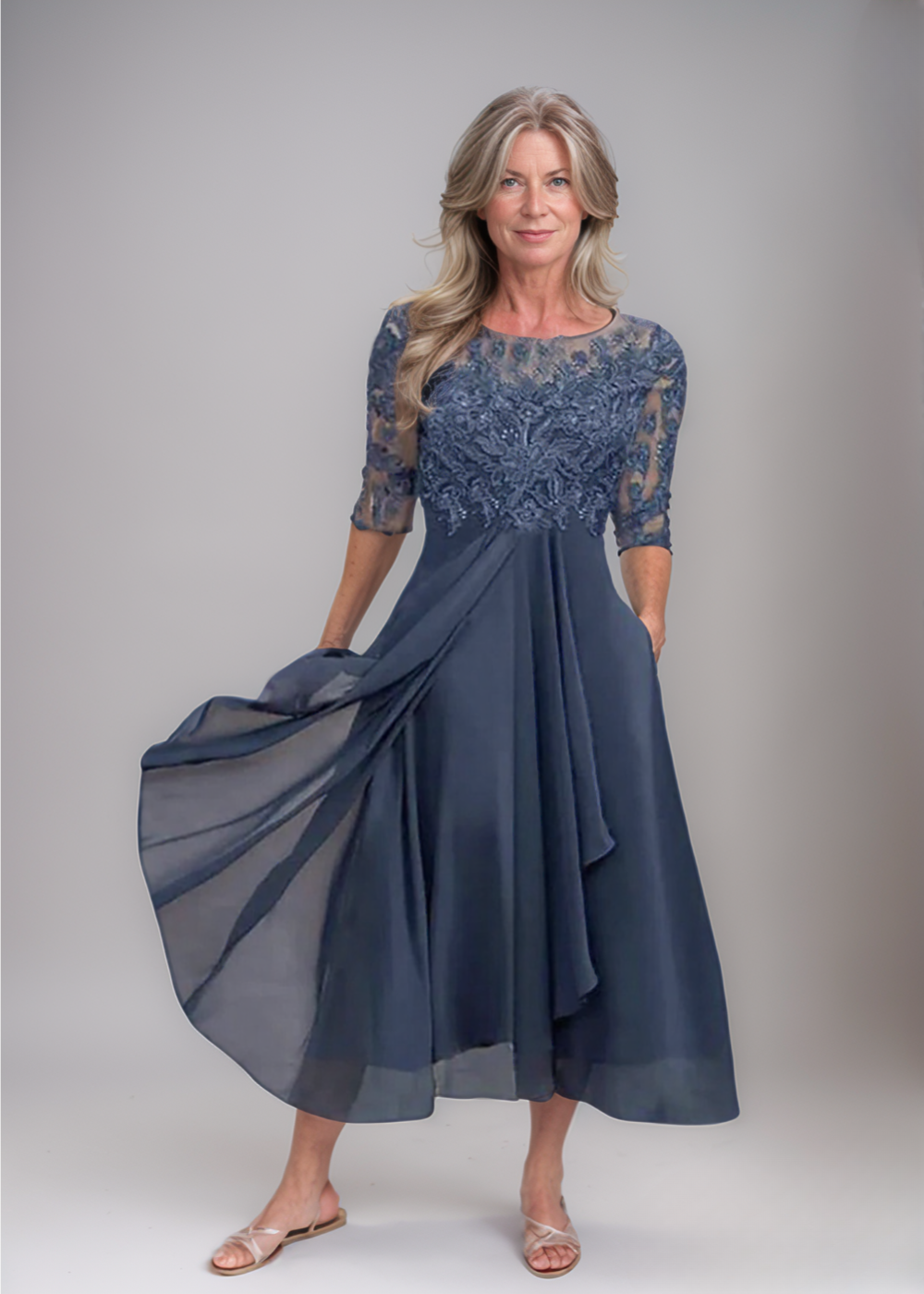 Leni™ | Elegante Chiffonjurk