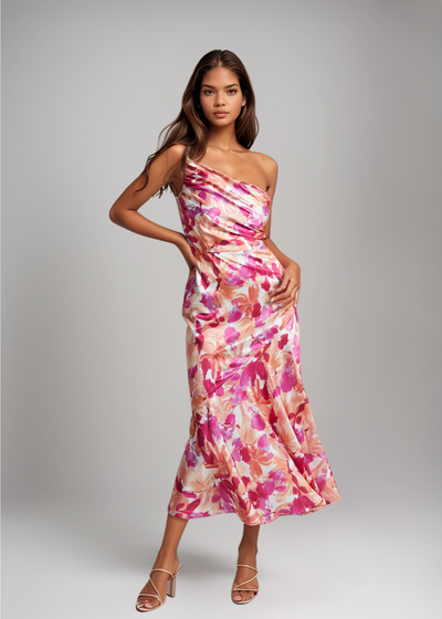 Viktoria™ | Asymmetrische Maxikleed met Bloemenpatroon