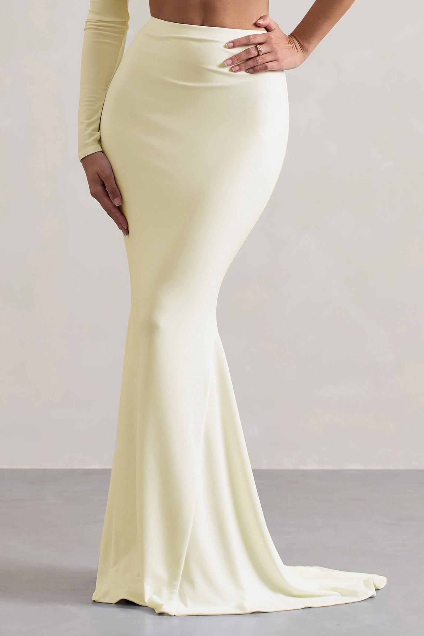 Neomie - Crème Kleurige Fishtail Maxi Rok