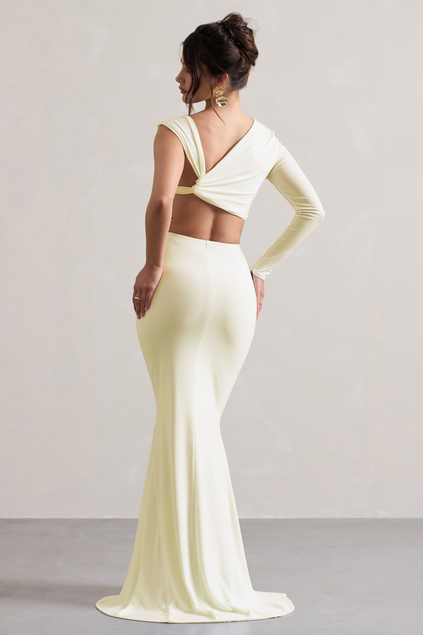 Neomie - Crème Kleurige Fishtail Maxi Rok