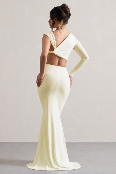 Neomie - Crème Kleurige Fishtail Maxi Rok
