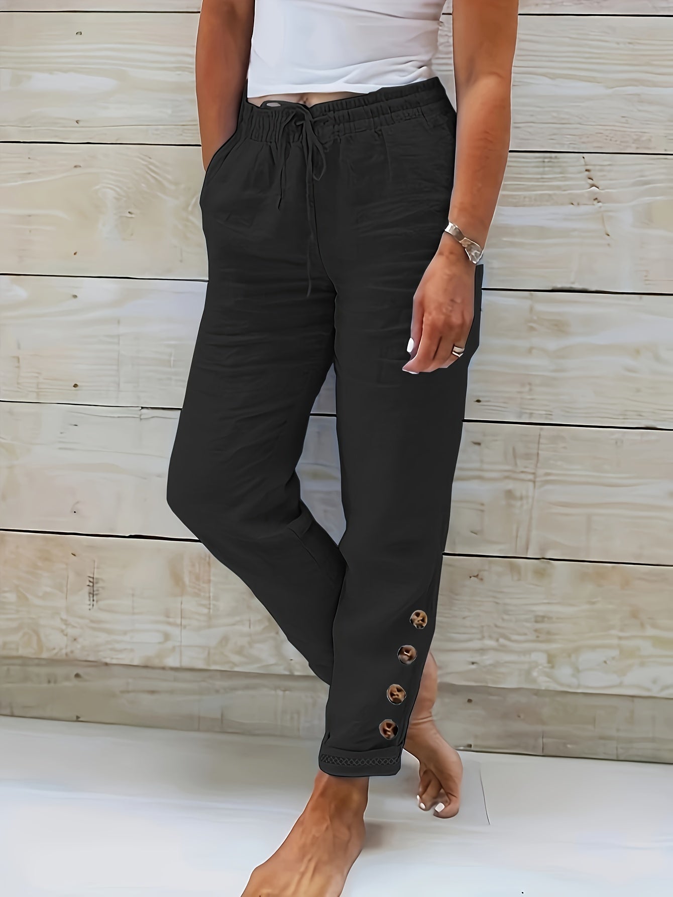 Linnea™ – Slim Rechte Katoenen Broek