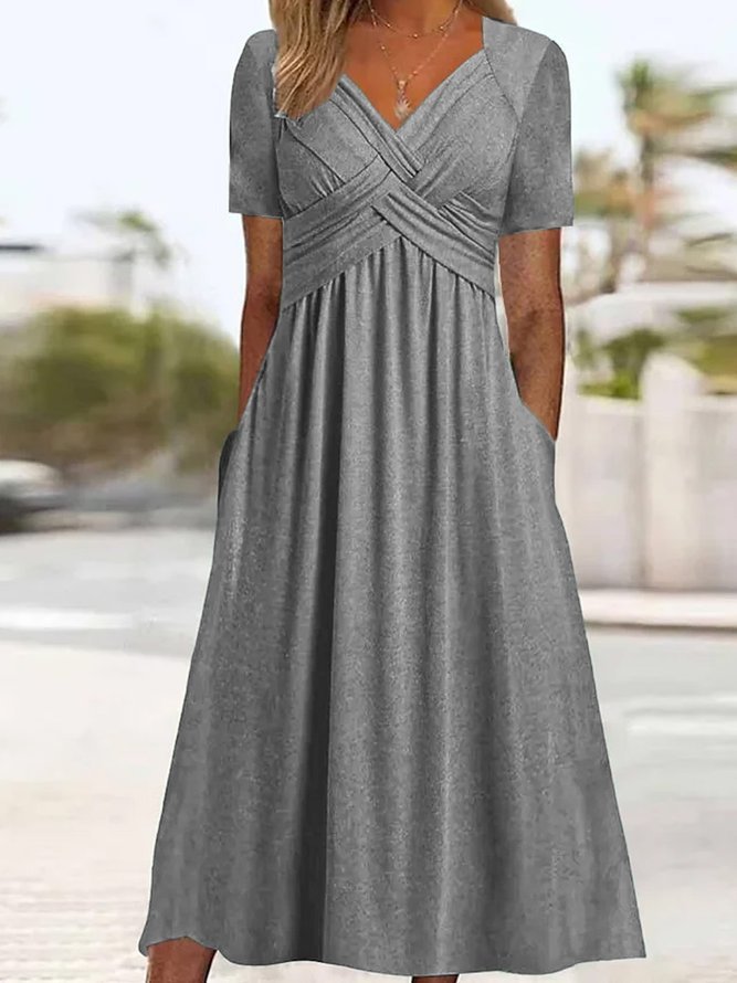 Delilah™ | Midi-jurk met taille-naad en zakken