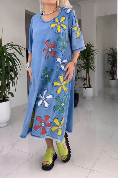 Fleur - Casual Jurk met Bloemenpatroon