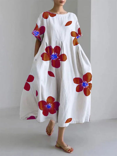 NORA - JURK MET BLOEMENPATROON EN RONDE HALS