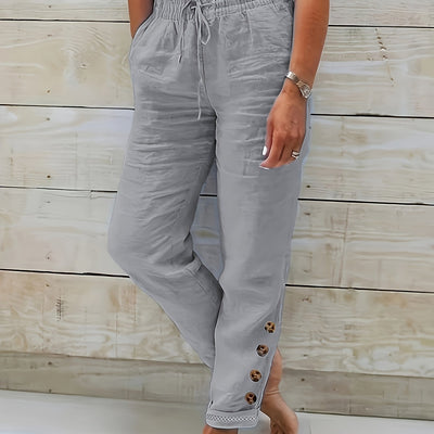 Linnea™ – Slim Rechte Katoenen Broek