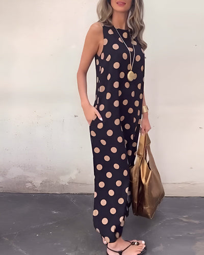 Roxane | Maxi jurk met split en stippen