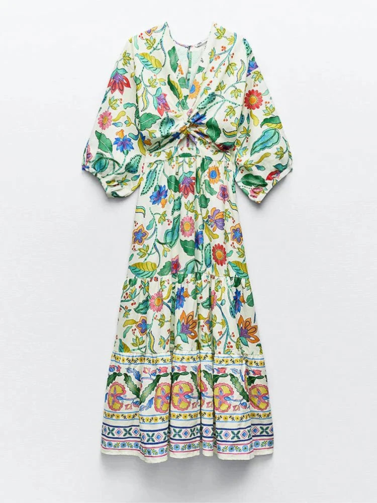 Bea - Bloemig Zomer-Maxikleed