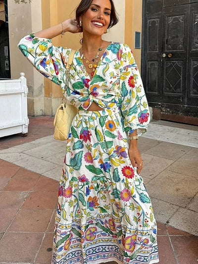 Bea - Bloemig Zomer-Maxikleed