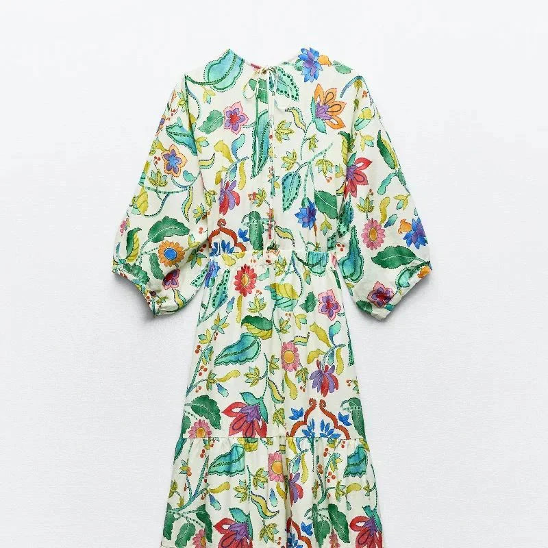 Bea - Bloemig Zomer-Maxikleed
