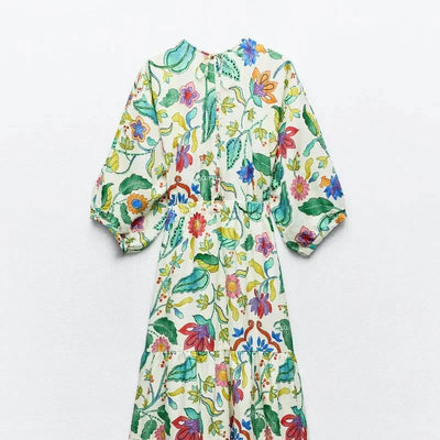 Bea - Bloemig Zomer-Maxikleed