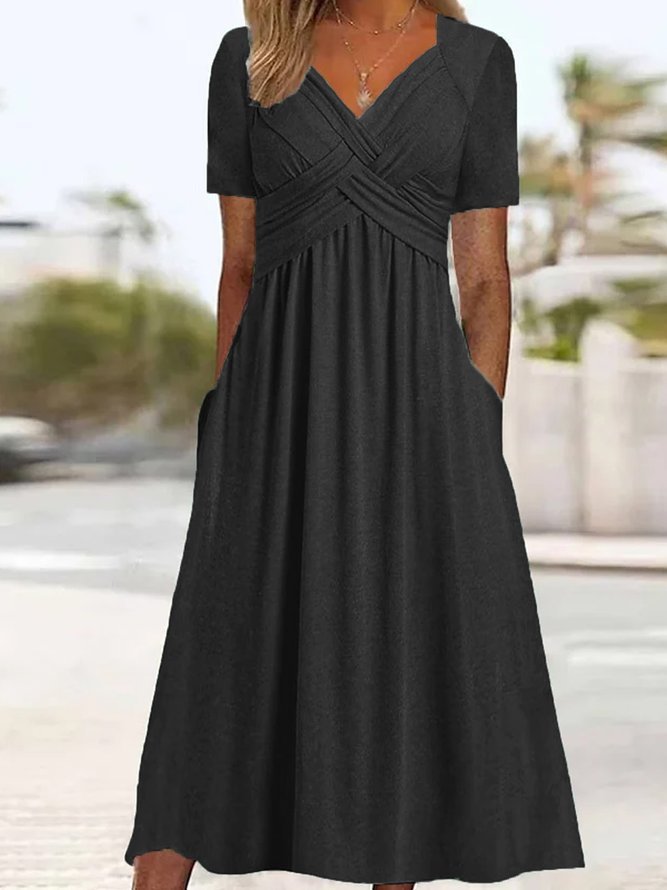 Delilah™ | Midi-jurk met taille-naad en zakken