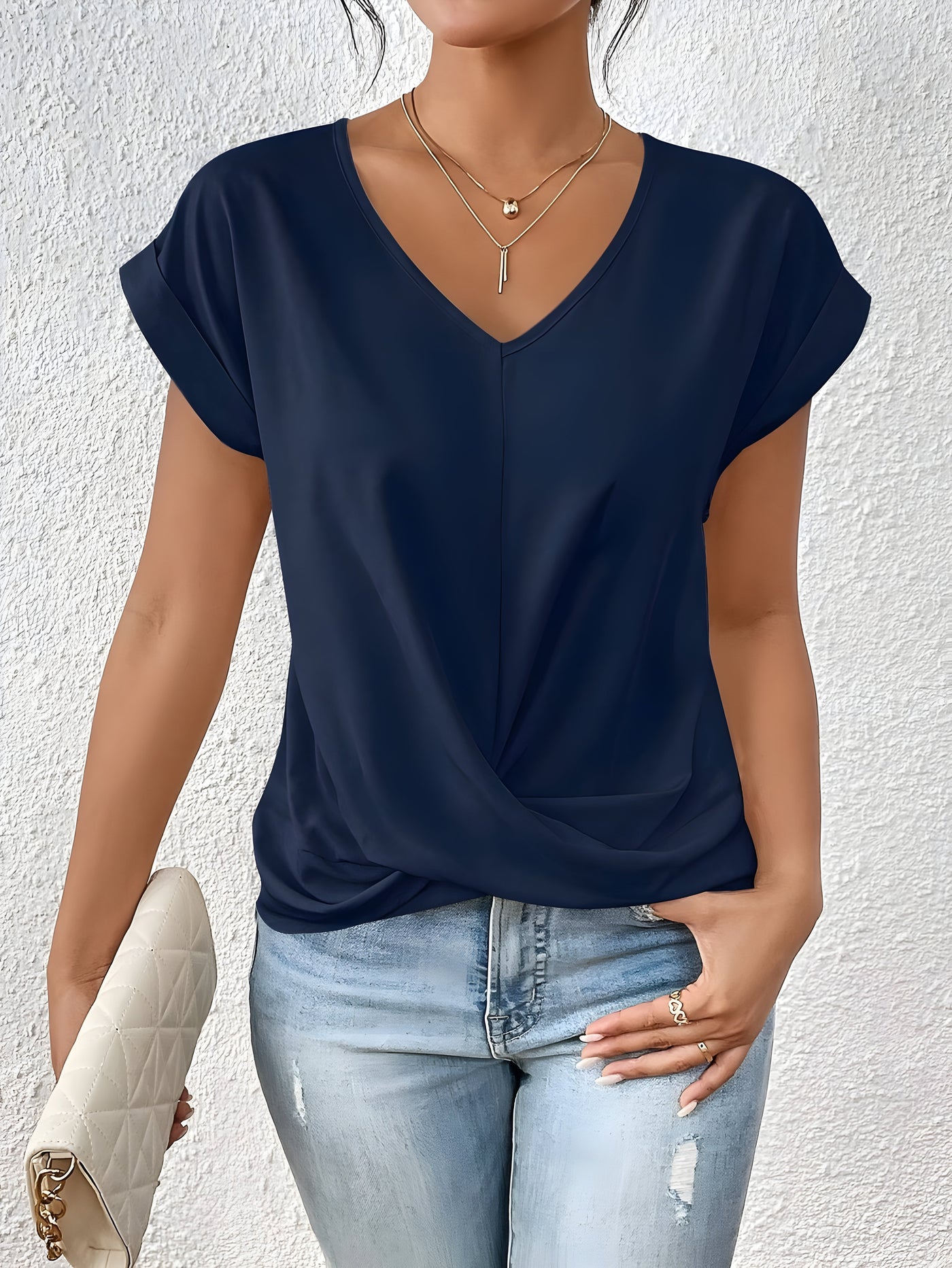 Elsa™ | Casual T-shirt met V-hals