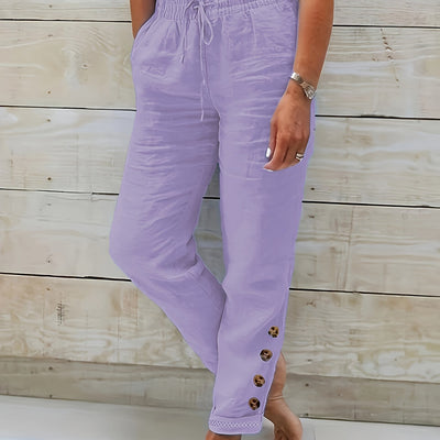 Linnea™ – Slim Rechte Katoenen Broek