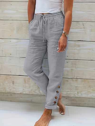 Linnea™ – Slim Rechte Katoenen Broek