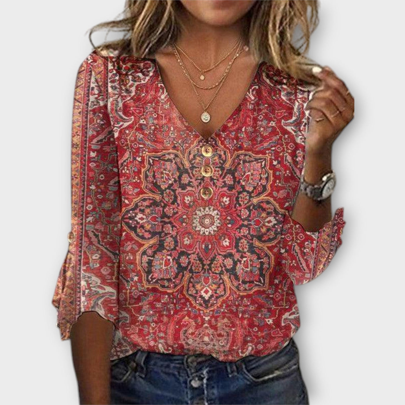 Amelia™ Blouse met Vintage Print